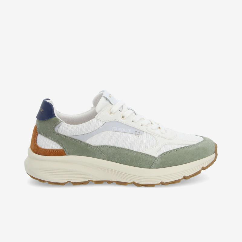 DUSK RUNNER M - KNIT/SUEDE - BLANC CASSÉ/VERT